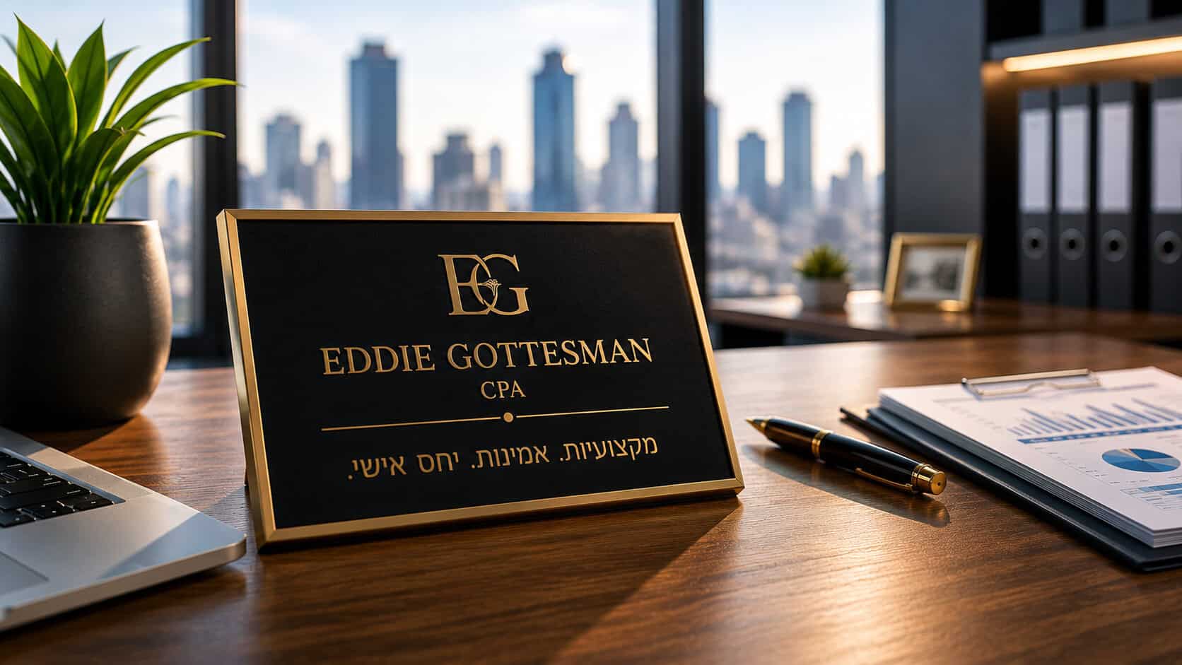 השלט של אדי גוטסמן, רו"ח במשרד